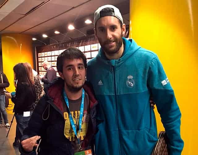 Rudy Fernández y Kike Cos, tras el partido de Euroliga contra el
Kirolbet Baskonia.